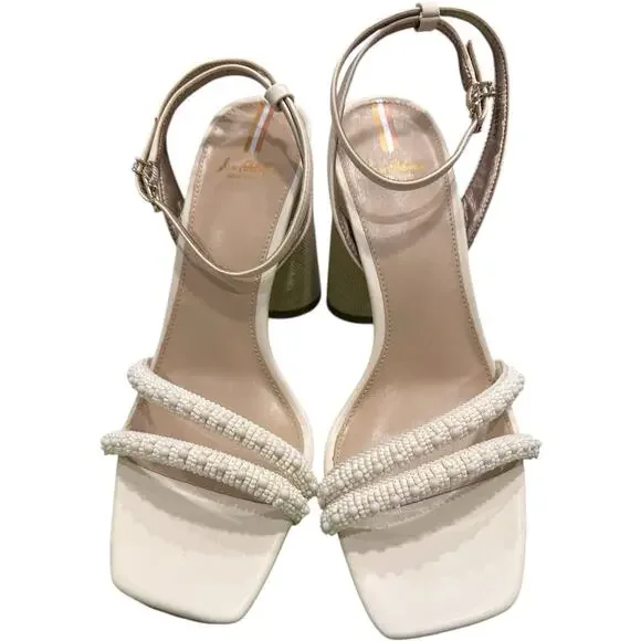 Sam Edelman Cream Block Heel Sandals - Picture 2 of 13
